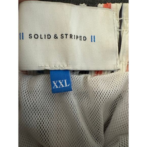 Solid & Striped Men’s Size XXL White Multicolor Striped Print Swim Trunks - Picture 4 of 4